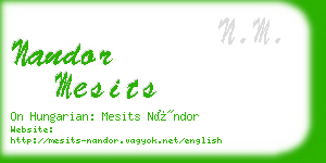 nandor mesits business card